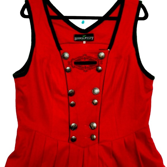 Be Oktoberfest Ready! Genuine Vintage Berwin & Wolff Trachten Red Dirndl Dress - Picture 1 of 8